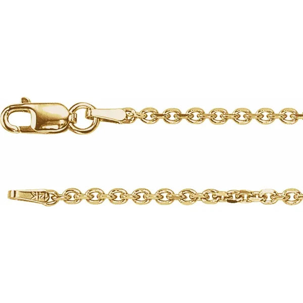 luis morais 1.75 mm Yellow Gold Cable Chain Necklace