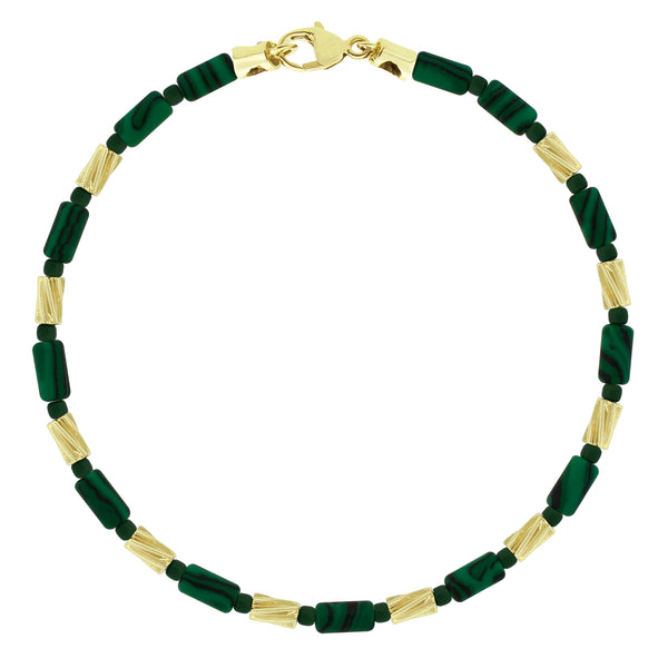 luis morais 10 Mini Drill Bits on Malachite Bead Bracelet