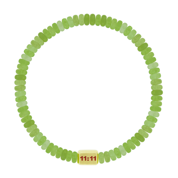 luis morais 11:11 Ingot on Chalcedony Bead Bracelet