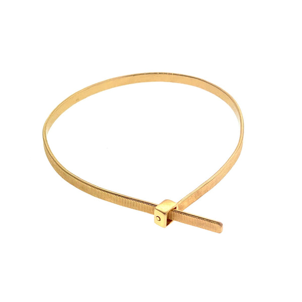 Luis Morais 14k Gold Handcuff Cable Zip Tie Bracelet