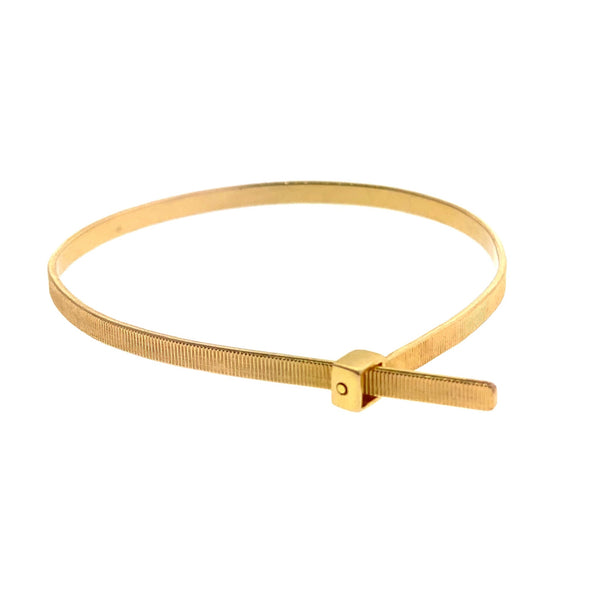 luis morais 14k Gold Handcuff Cable Zip Tie Bracelet