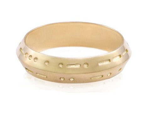 luis morais 18K Yellow Gold Morse Code "Forever Mine" Ring