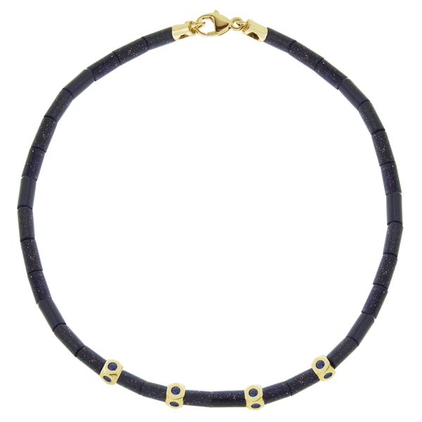 luis morais 4 Sapphire Mini Tetras on Sandstone Bead Bracelet