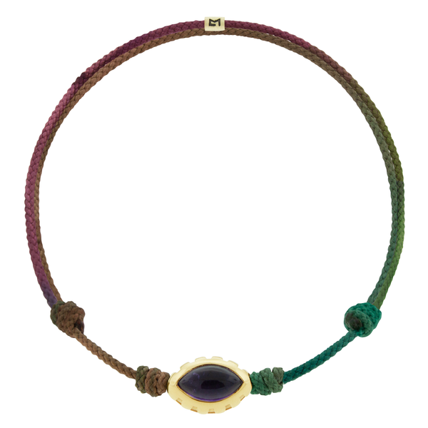 luis morais Amethyst Eye of the Idol on Moody Rainbow Cord Bracelet