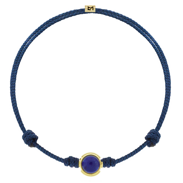 Luis Morais AMOR Cabochon Bead On Navy Cord Bracelet