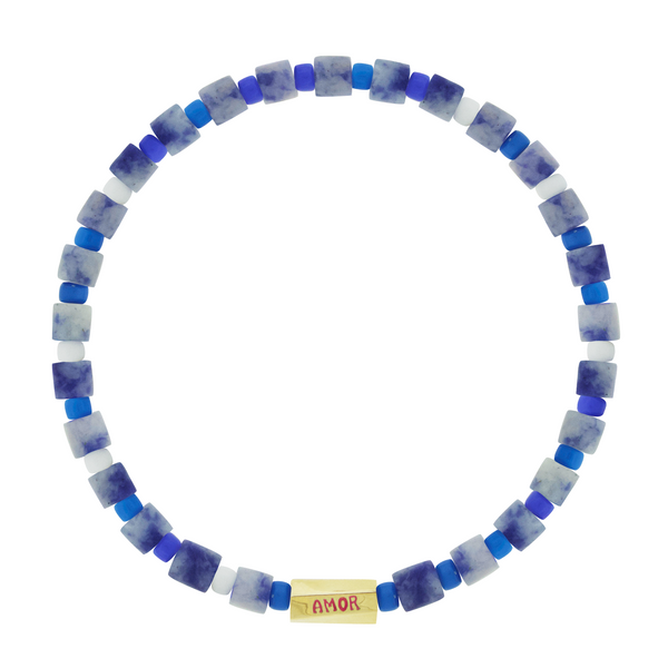 luis morais AMOR Twisted Hexagon on Jasper Bead Bracelet