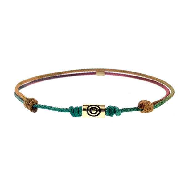 luis morais Antiqued Evil Eye Short Tube on Cord Bracelet