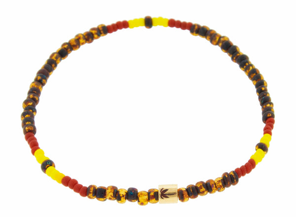 luis morais Antiqued Palm Tree Short Roll Tribal Beaded Bracelet