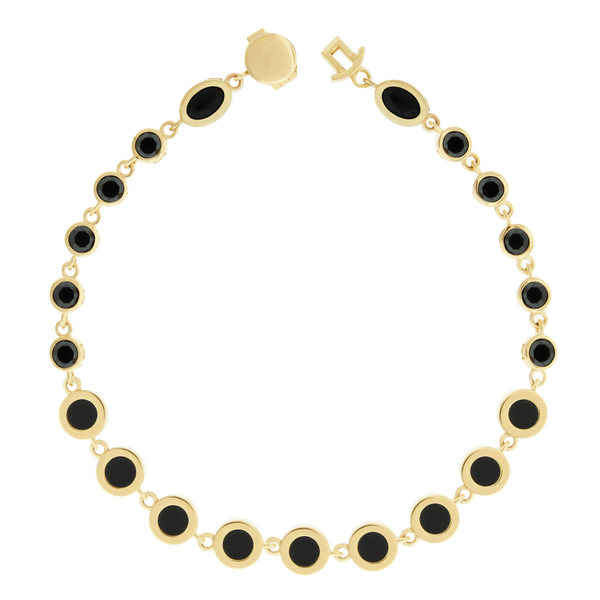 Luis Morais Black Diamond And Onyx Gemstone Gold Bracelet
