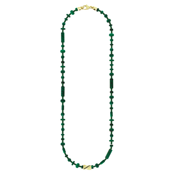 luis morais Black Diamond Drill Bit on Malachite Bead Necklace