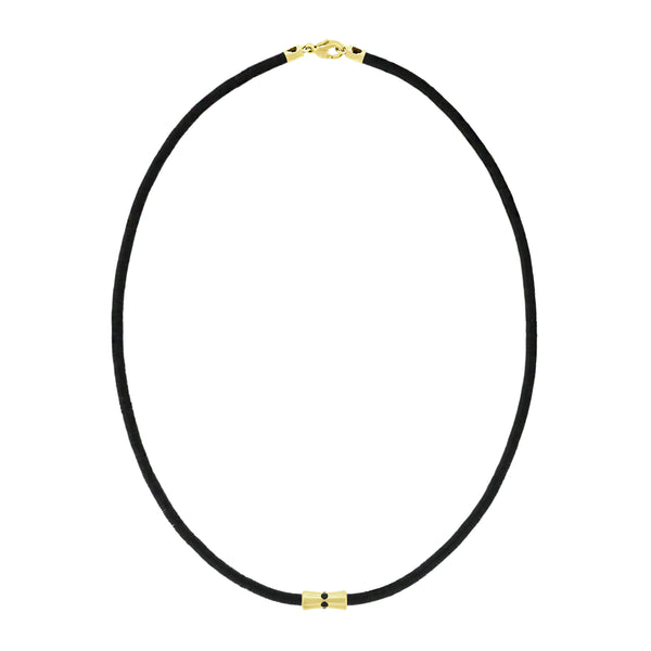 luis morais Black Diamond Sheath on a Black Vinyl Beaded Necklace