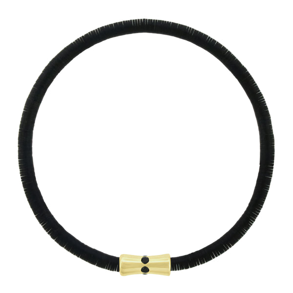 luis morais Black Diamond Sheath Tube on Vinyl Beaded Bracelet