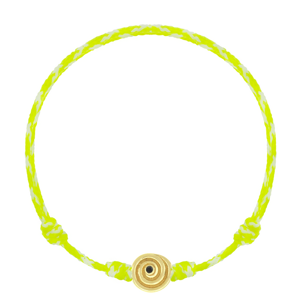 luis morais Black Diamond Spiral on Neon Yellow Cord Bracelet