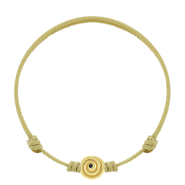 luis morais Black Diamond Spiral on Taupe Cord Bracelet