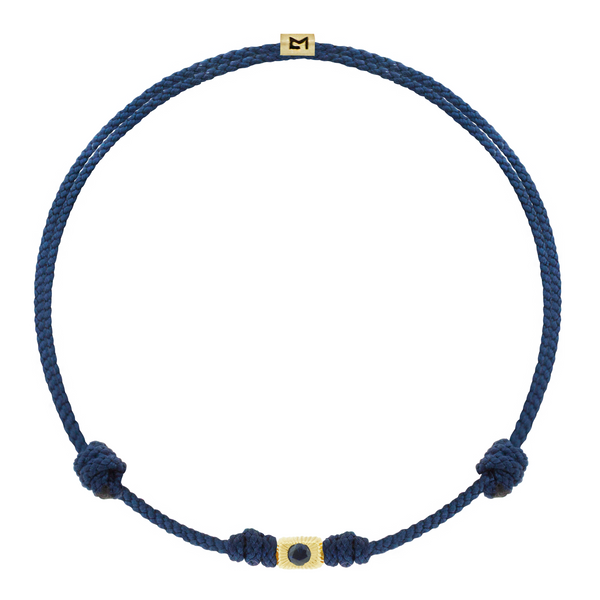 luis morais Blue Sapphire Corrugated Ingot on Cord Bracelet