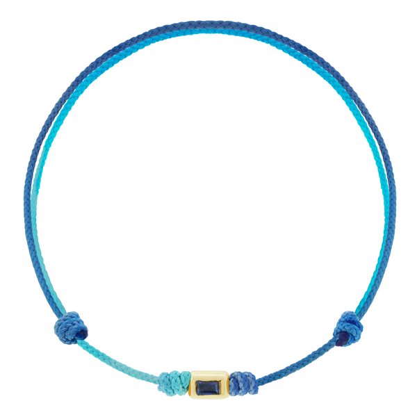 luis morais Blue Sapphire Ingot on Blue Ombre Cord Bracelet