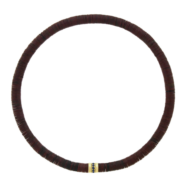 luis morais Blue Sapphire Short Roll on a Vinyl Beaded Bracelet