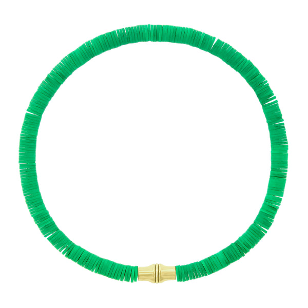 luis morais Canister Tube on Green Vinyl Bead Bracelet