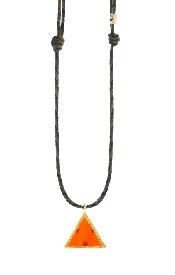 luis morais Carnelian Triangle Pendant on Cord Necklace