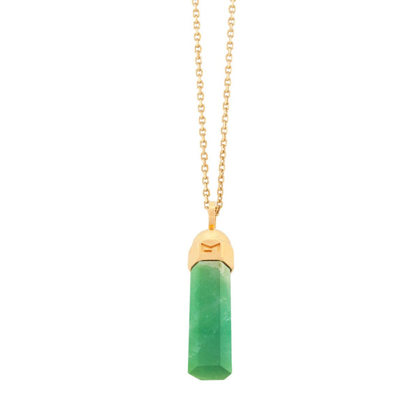 luis morais Chrysoprase Hexagon Bolt Pendant Necklace