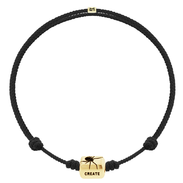 Luis Morais CREATE WORK Spider Ingot On Black Cord Bracelet