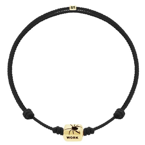 Luis Morais CREATE WORK Spider Ingot On Black Cord Bracelet