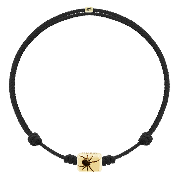 luis morais CREATE WORK Spider Ingot on Black Cord Bracelet