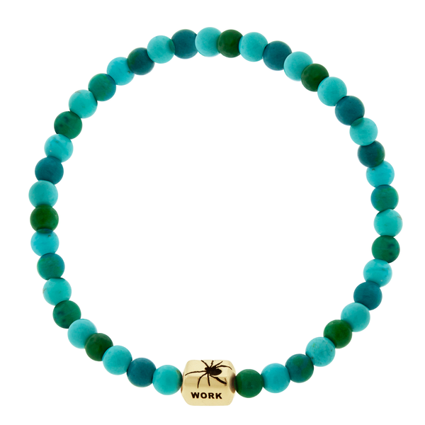 Luis Morais CREATE WORK Spider Ingot On Gemstone Beaded Bracelet