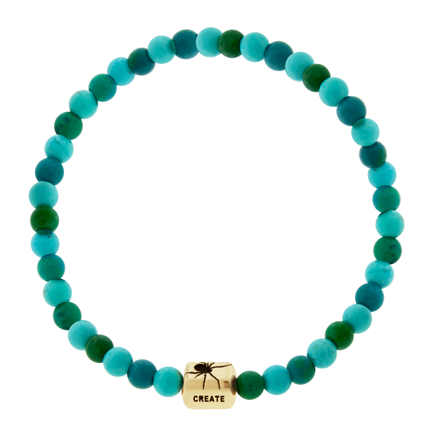 Luis Morais CREATE WORK Spider Ingot On Gemstone Beaded Bracelet