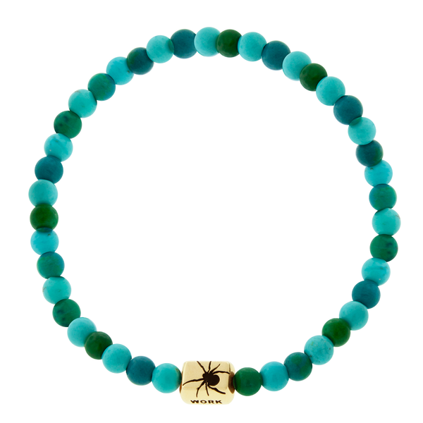 luis morais CREATE WORK Spider Ingot on Gemstone Beaded Bracelet