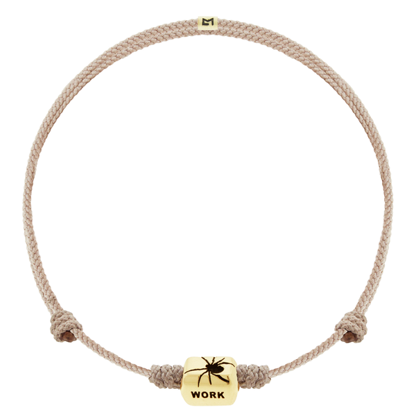 Luis Morais CREATE WORK Spider Ingot On Taupe Cord Bracelet