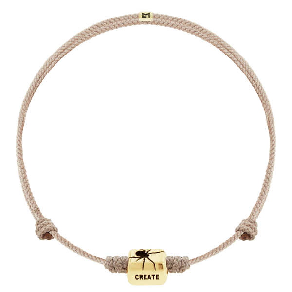 Luis Morais CREATE WORK Spider Ingot On Taupe Cord Bracelet