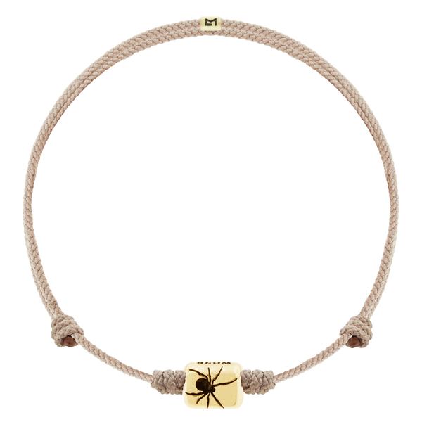 luis morais CREATE WORK Spider Ingot on Taupe Cord Bracelet