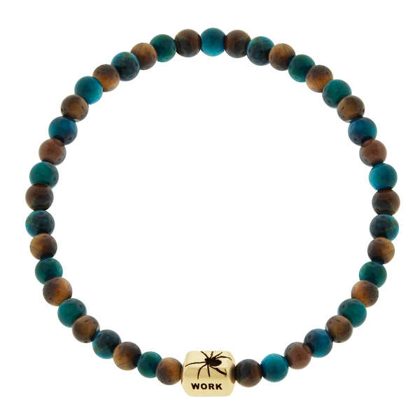 Luis Morais CREATE WORK Spider Ingot On Tiger's Eye Beaded Bracelet