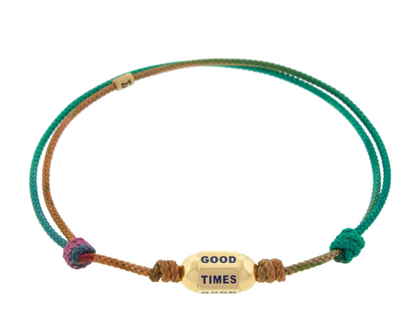 Luis Morais Custom Gold Hexagon Bolt On Cord Bracelet