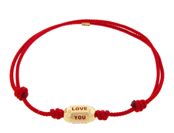 luis morais Custom Gold Hexagon Bolt on Cord Bracelet