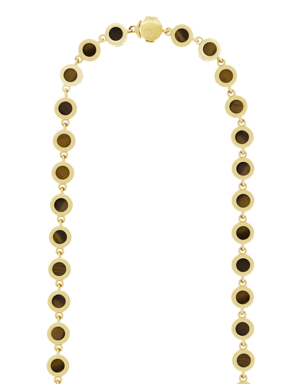 Luis Morais Diamond Eye Gemstone Gold Link Necklace