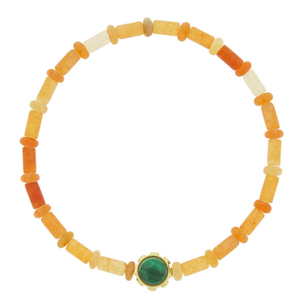 Luis Morais Diamond & Gemstone Cabochon Bead On Carnelian Bead Bracelet