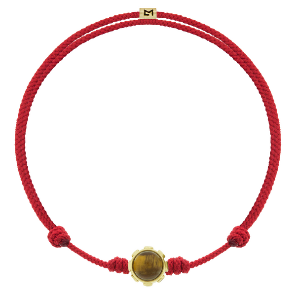 Luis Morais Diamond & Gemstone Cabochon Bead On Red Cord Bracelet