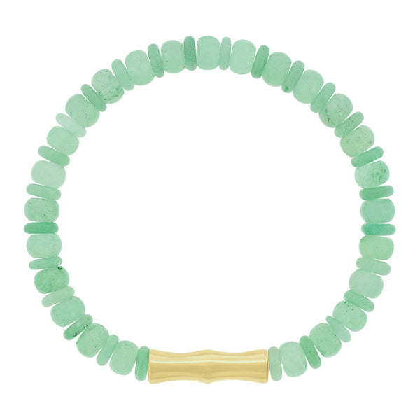 luis morais Double-Sheath Tube Aventurine Bead Bracelet