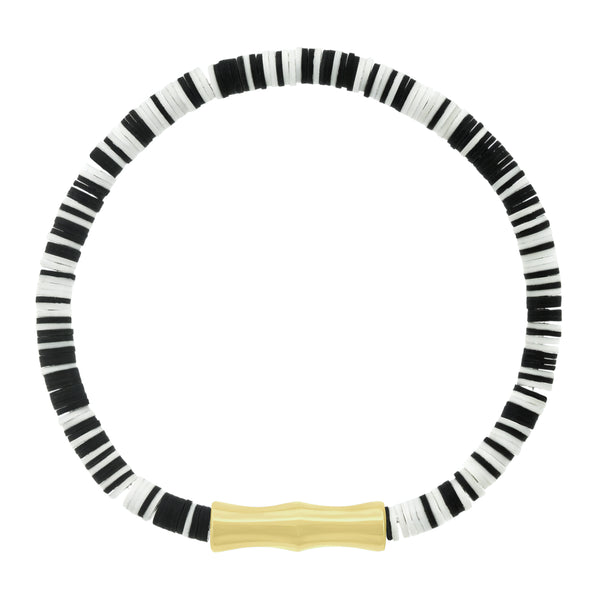 luis morais Double-Sheath Tube on B&W Vinyl Bead Bracelet