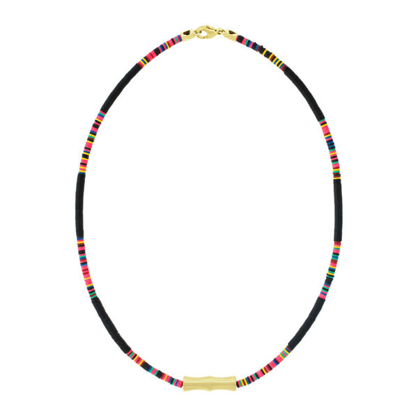 Luis Morais Double-Sheath Tube On Neon Vinyl Bead Necklace