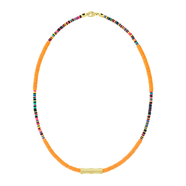 Luis Morais Double-Sheath Tube On Neon Vinyl Bead Necklace
