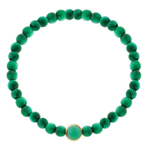Luis Morais Dual-Sided Chrysoprase/Black Diamond Collar On Malachite Bead Bracelet
