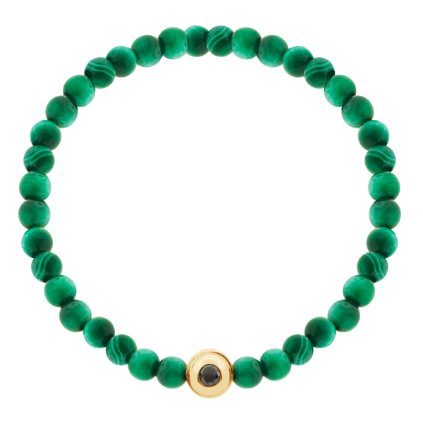 Luis Morais Dual-Sided Chrysoprase/Black Diamond Collar On Malachite Bead Bracelet