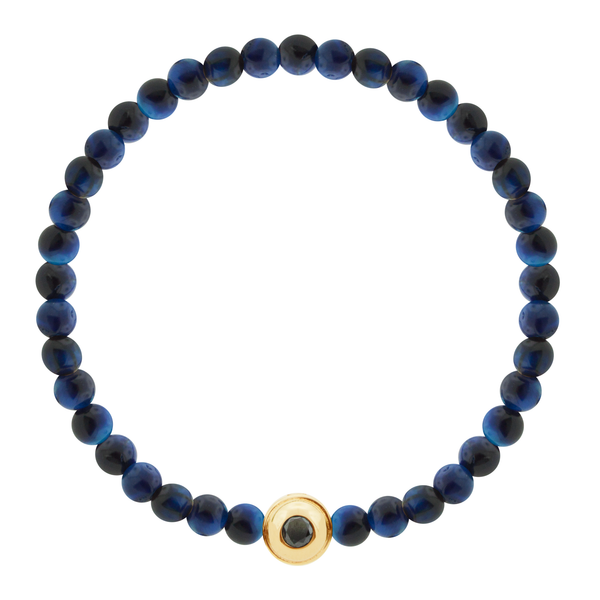 Luis Morais Dual-Sided Collar With Lapis Cabochon & Black Diamond On Beaded Bracelet