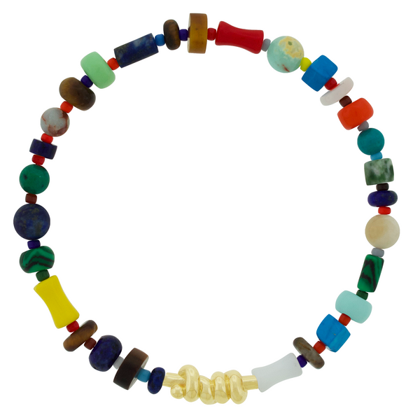 luis morais Entangled Knot on Gemstone Bead Bracelet