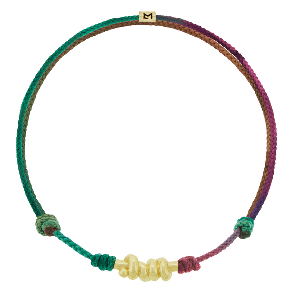 luis morais Entangled Knot on Moody Rainbow Cord Bracelet