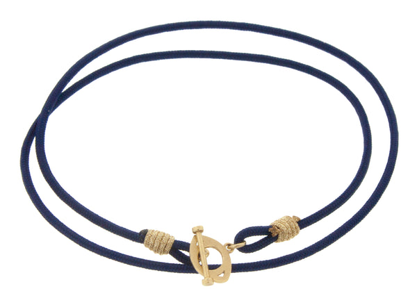 luis morais Evil Eye Toggle Clasp on a Double Wrap Cord Bracelet