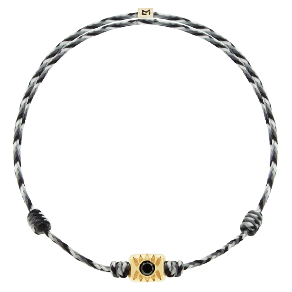 luis morais Eye Ingot with Black Diamond on Cord Bracelet